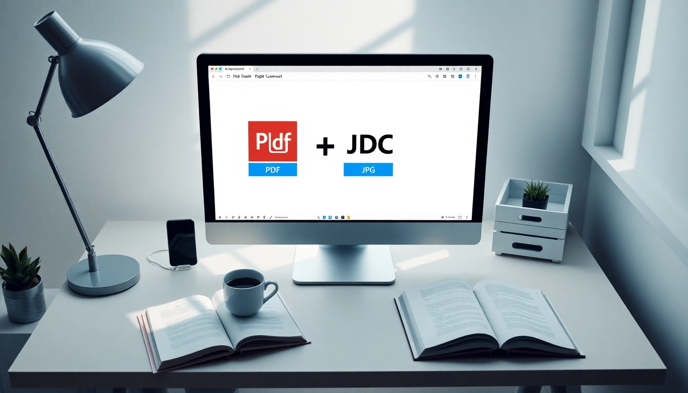 Convert PDFs effortlessly with our pdf to jpg converter, showcasing an easy-to-use interface on a white desktop