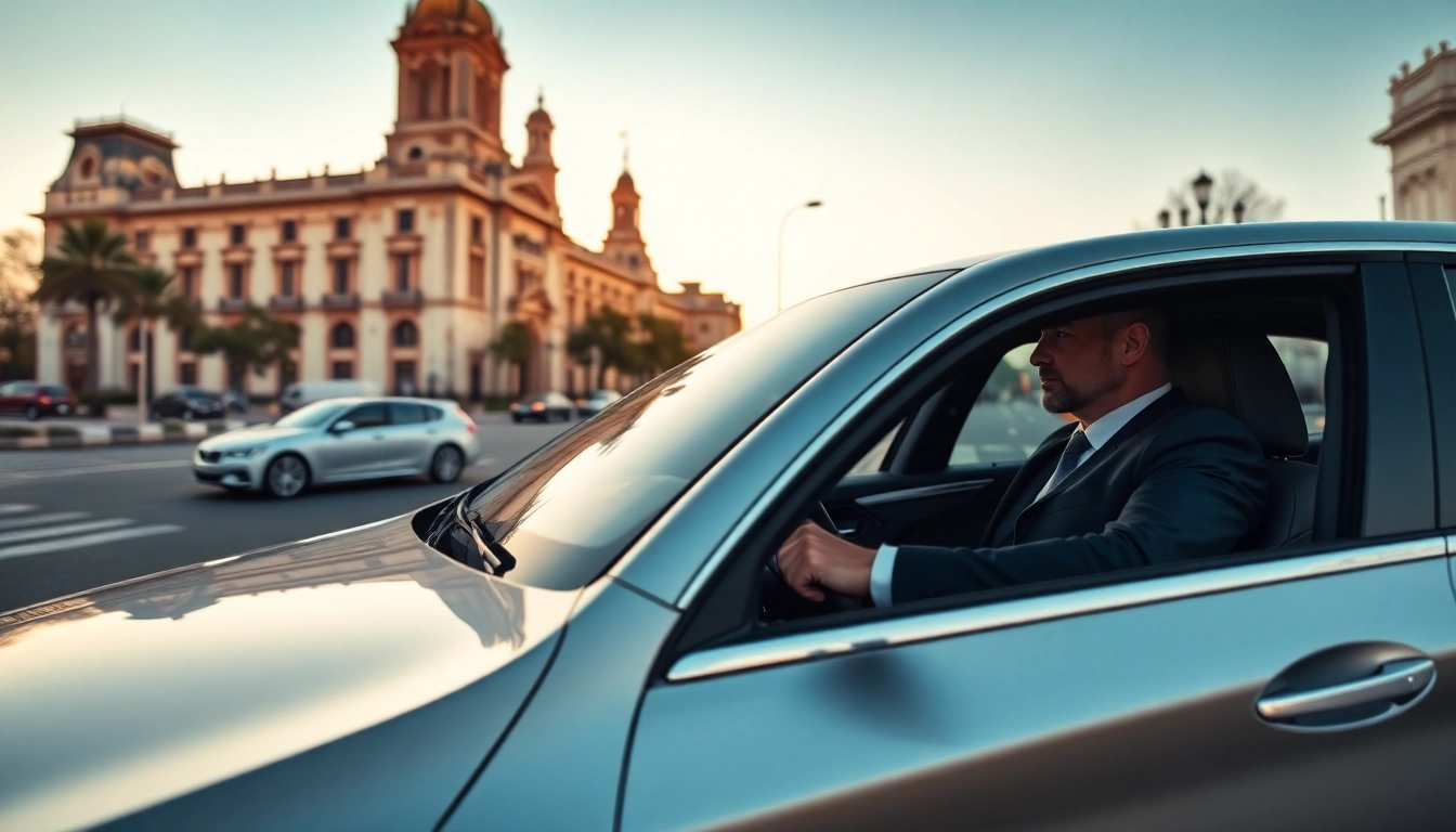 Experience cheap car rental with driver Madrid in a stylish vehicle, featuring a professional chauffeur ready for your journey.