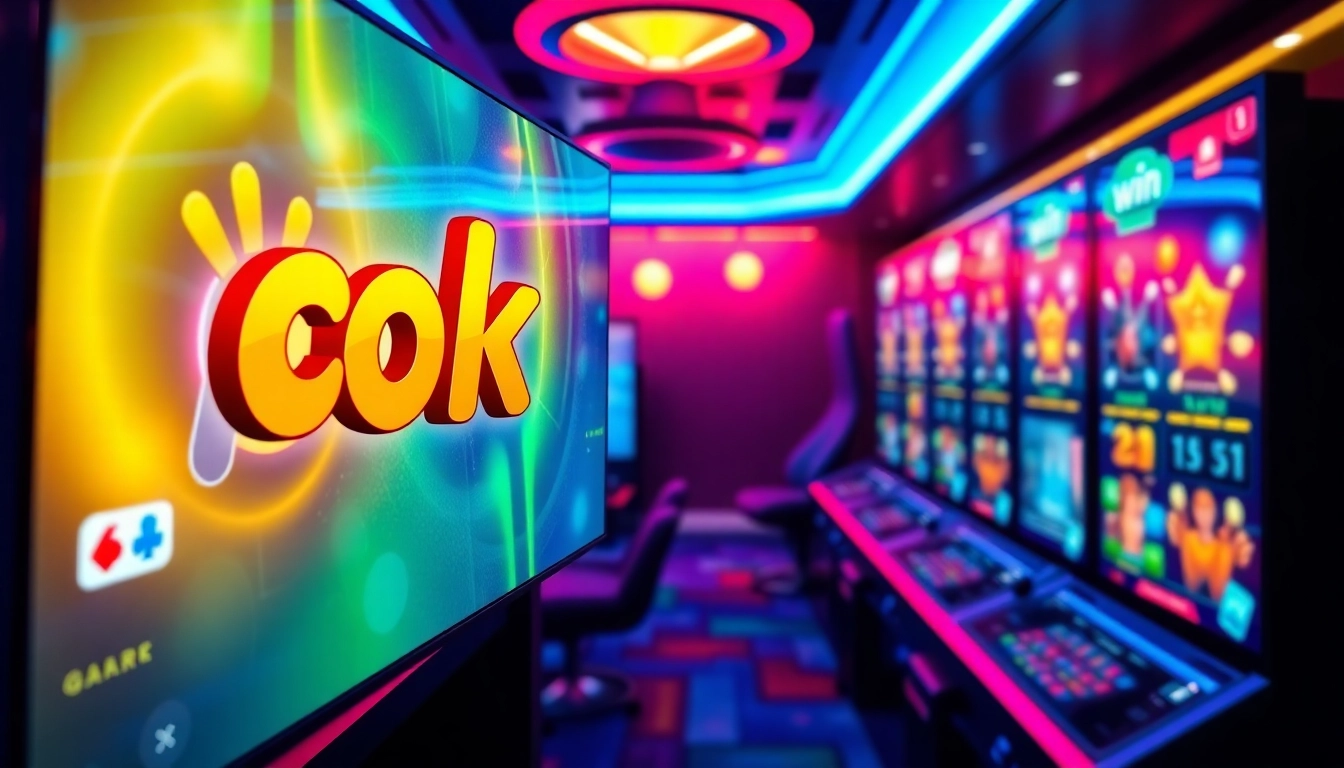 Engaging interface of the ok win gaming platform showing dynamic gameplay elements and vibrant colors.