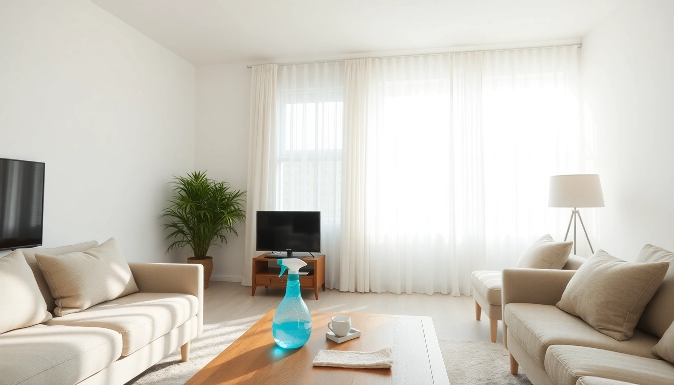 Cleaning company in Jacksonville transforming a bright living room into a spotless haven.