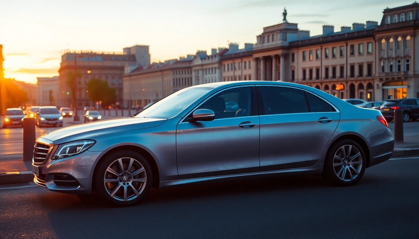 Experience the luxury private car service Dublin with a sleek sedan waiting in the city.