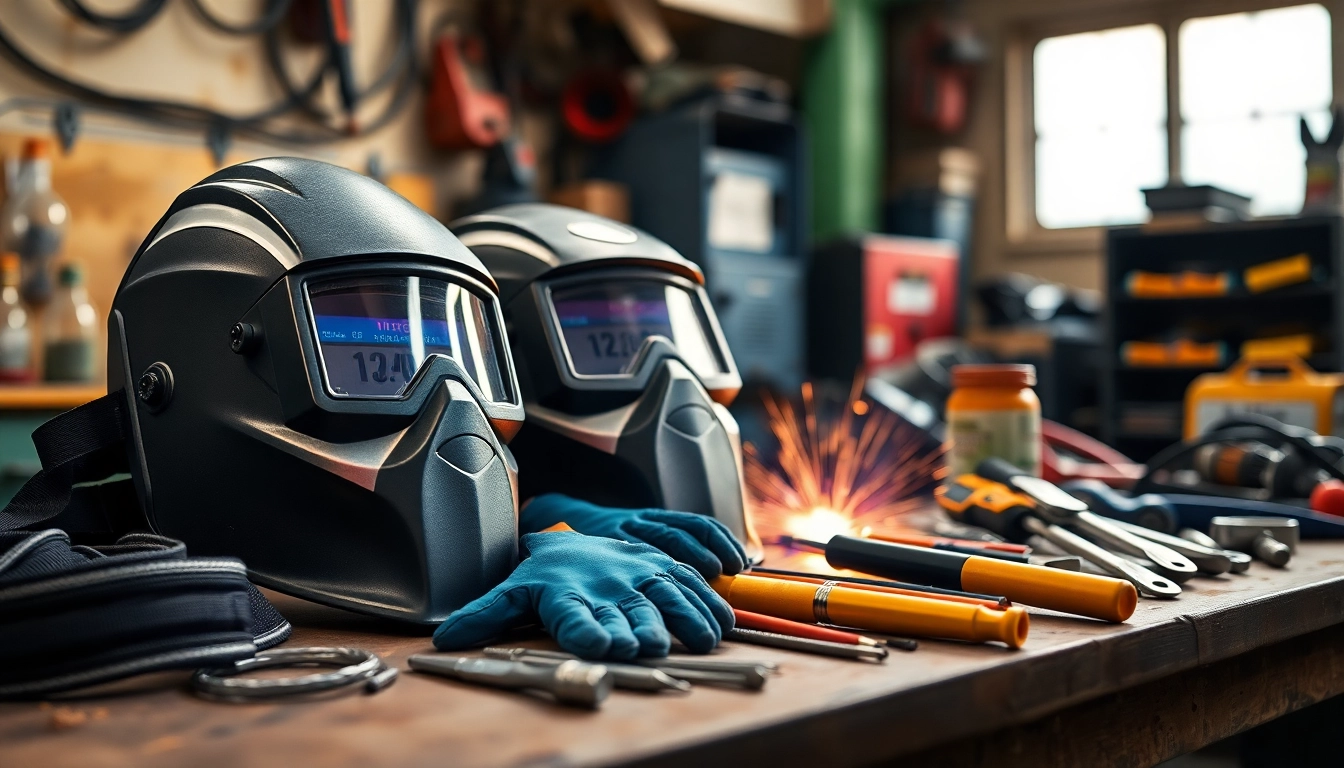 Find quality welding supplies near me, showcasing essential tools like helmets and gloves for welding professionals.