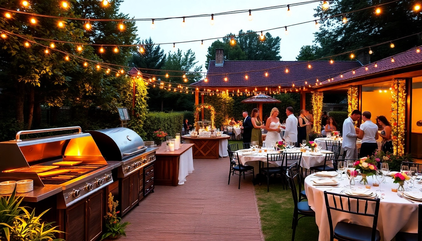 Delightful Hochzeit Grill Catering für Berlin setup showcasing a beautifully arranged BBQ scene with vibrant food displays.