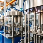 Filling Machine Manufacturers showcasing advanced machinery filling containers accurately in a modern setup.