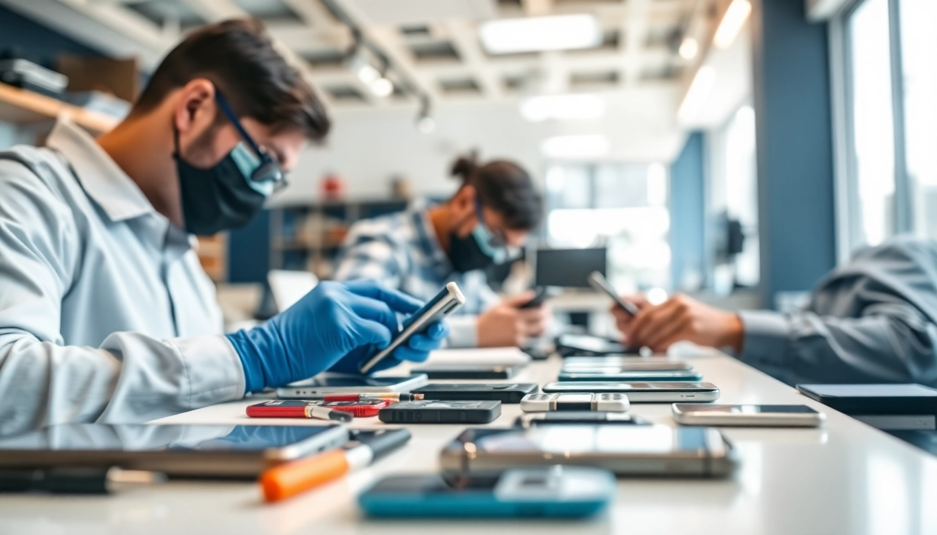 Riparazione cellulari Torino in un negozio professionale con tecnici esperti al lavoro.