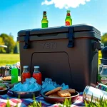 Showcase what is the best cooler compared to yeti, featuring a stylish alternative cooler in an inviting outdoor picnic setting.