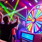 Players enjoying the excitement of crazy time live with a spinning wheel and dynamic host.