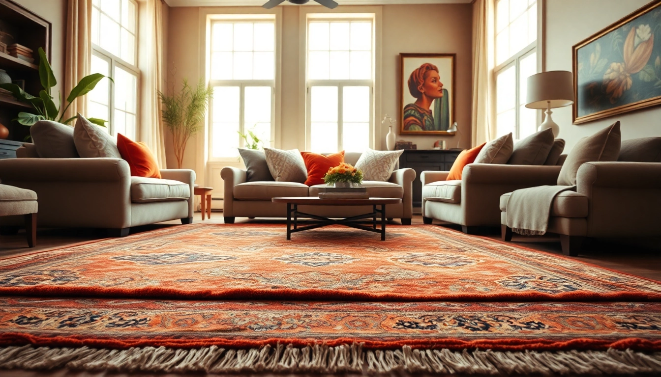 Stylishly arranged Zemmour Vintage rugs enhancing a cozy living room atmosphere.