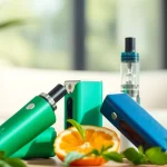 Showcasing healthy vapes designed for the modern, health-conscious user amidst a calm atmosphere