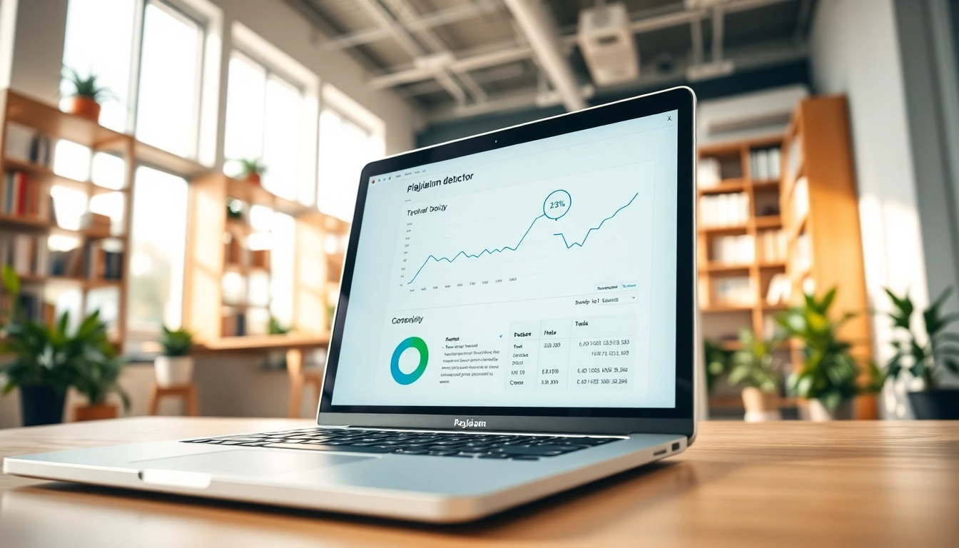Analyze documents effectively with this plagiarism detector showcasing originality report and results.