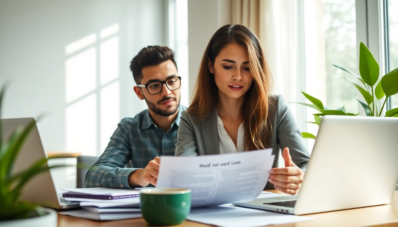 Analyze the earnest student loan code benefits while reviewing options in a modern office.