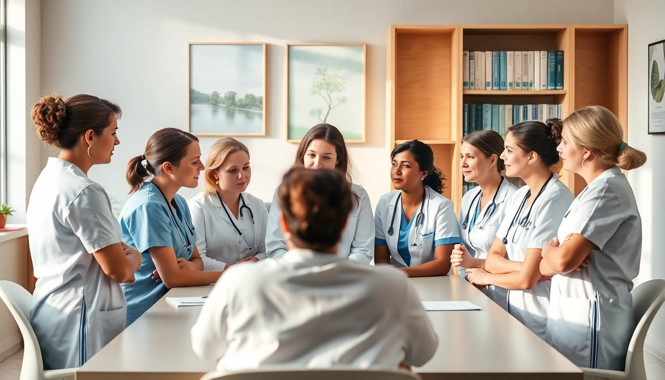 Nurses collaborating on the challenges of the VDAP Program, fostering a supportive discussion.