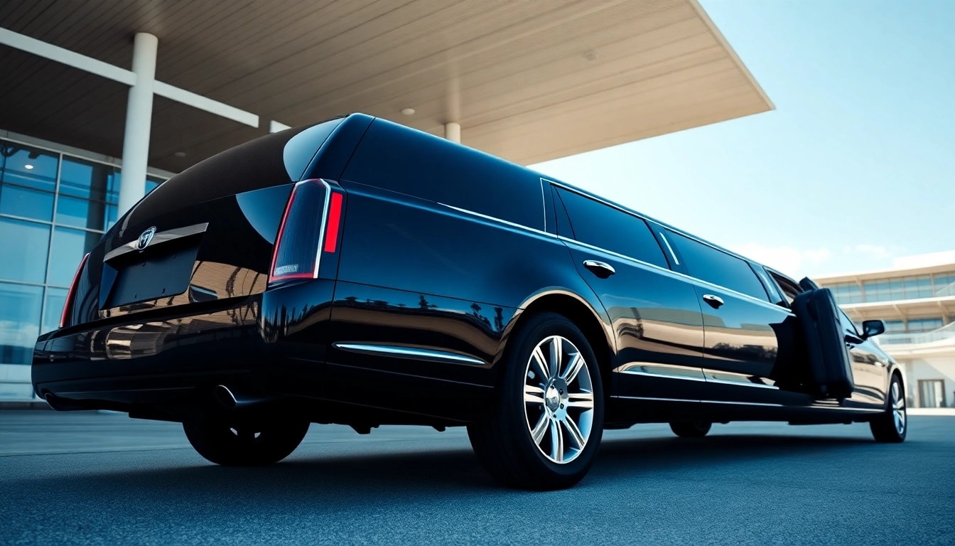 Quality YVR Limos service featuring an elegant black limousine outside Vancouver International Airport.