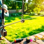 Enhance your garden with a GARDEN ZIP WIRE KIT for thrilling outdoor adventures.