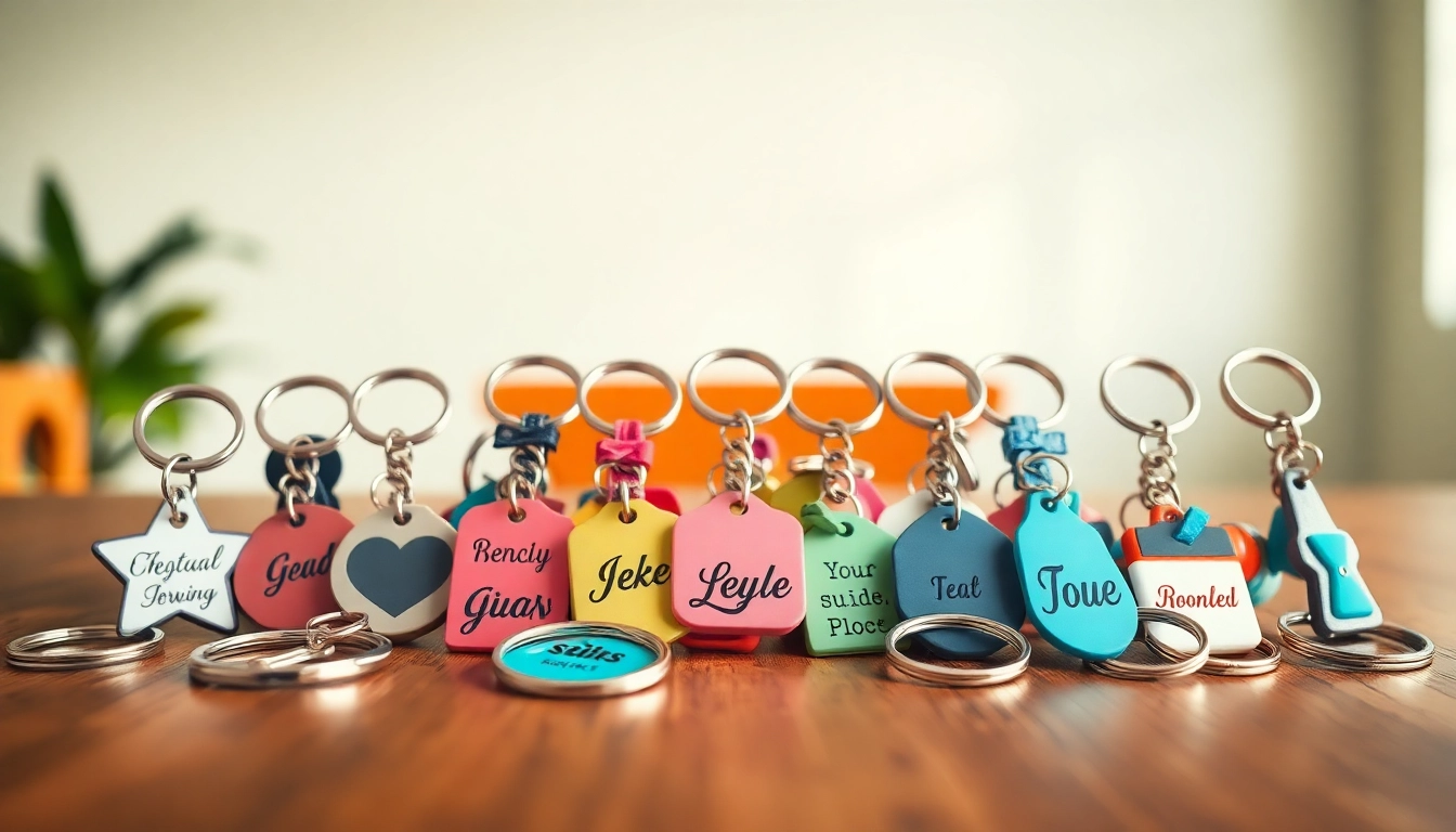 Customize unique personalized keychains featuring distinctive shapes and colors for every style.