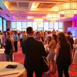 Engaging Miami Corporate Event Videography Photography focusing on professionals networking at a corporate event.