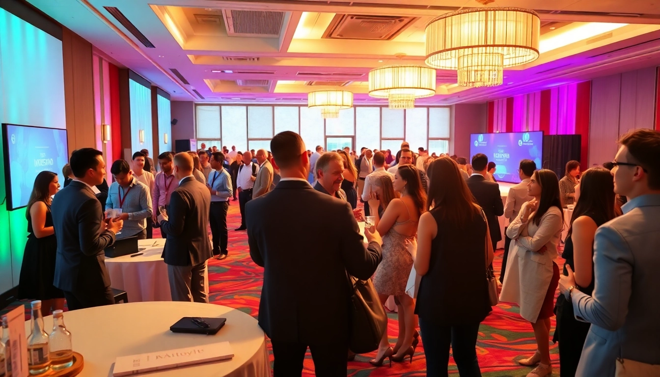 Engaging Miami Corporate Event Videography Photography focusing on professionals networking at a corporate event.