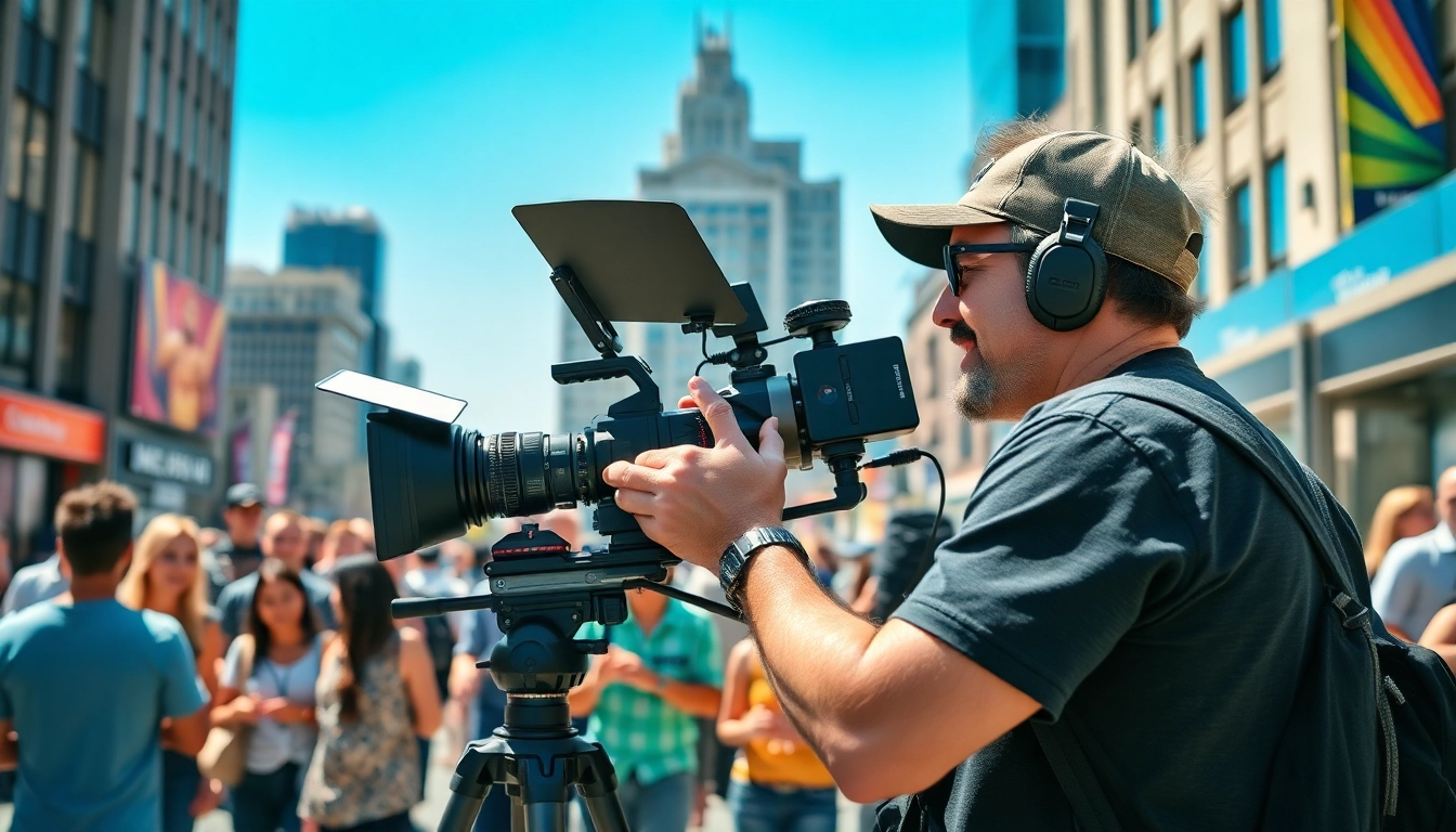 Showcasing On-Site Videography in action with a professional capturing vibrant event moments.
