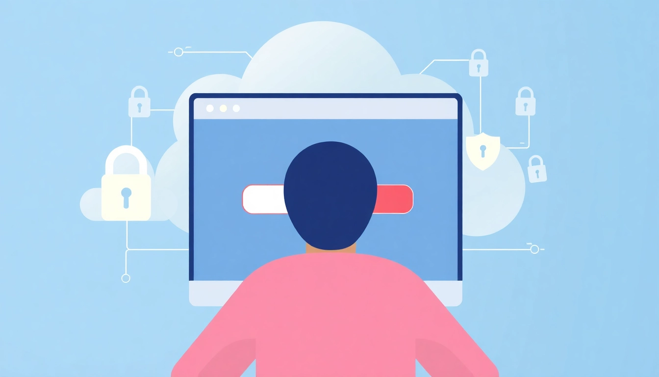 Inatogel user experiencing access block while attempting to connect, surrounded by security visuals.