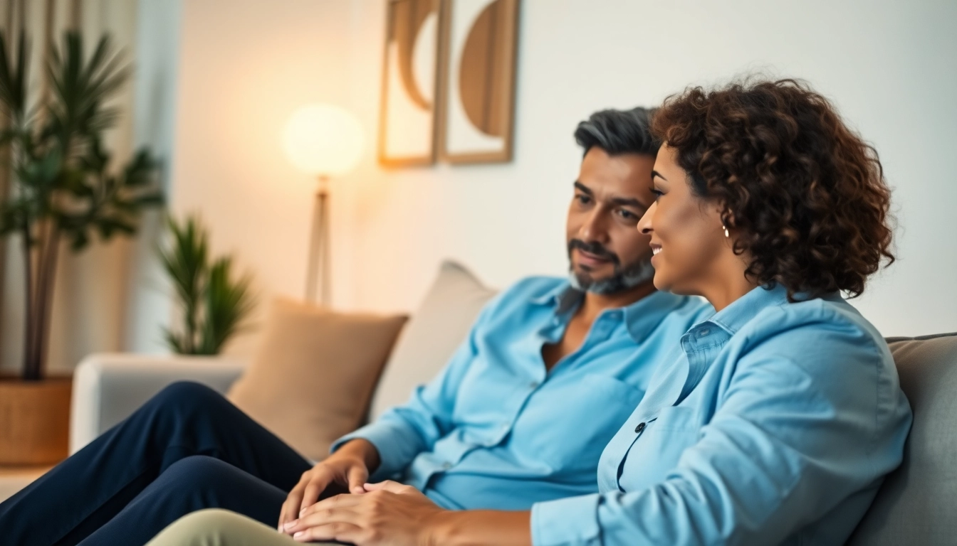 Illustration of effective communication in relationships showcasing a couple bonding over conversation.