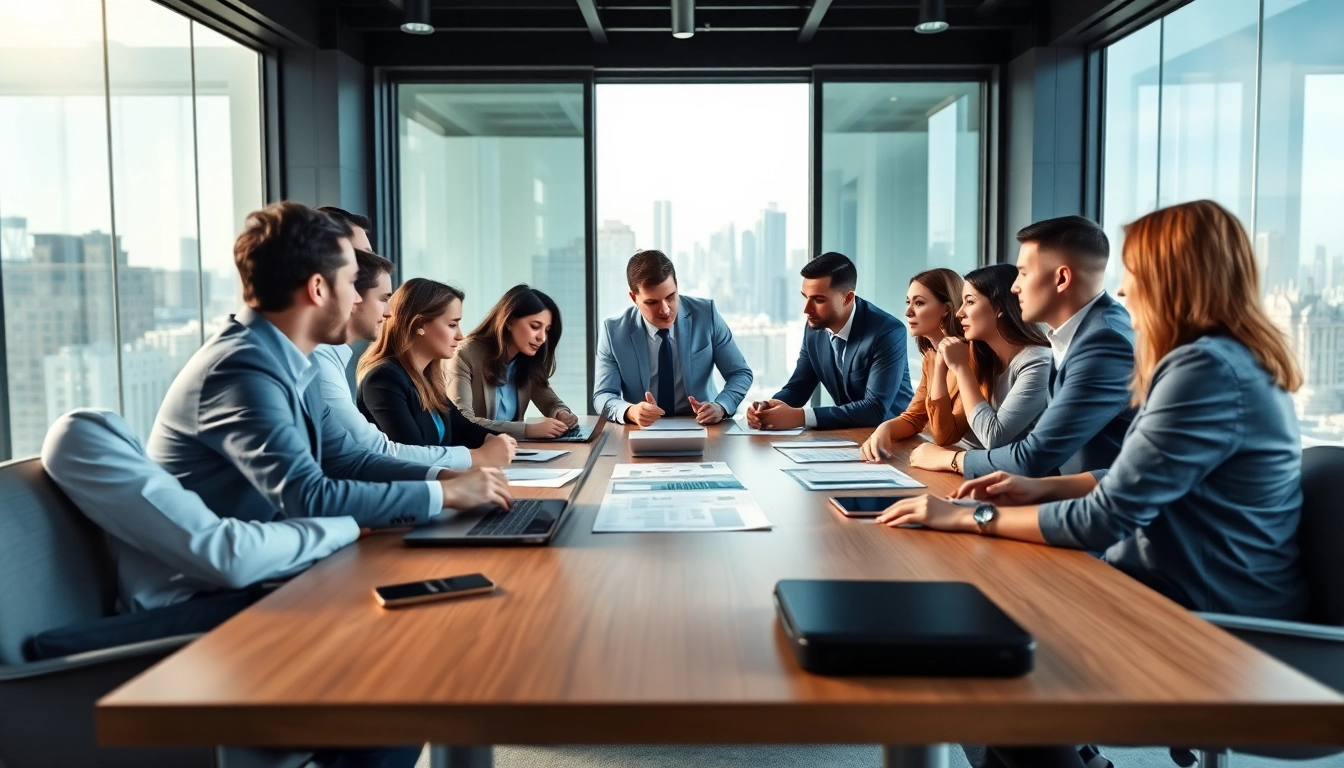 Team of Quickplus Business Consultants collaborating in a modern office environment.