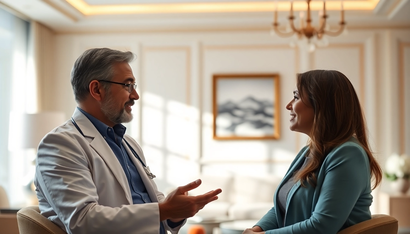 Parker medical las vegas consultation between a concierge doctor and patient in an elegant office.