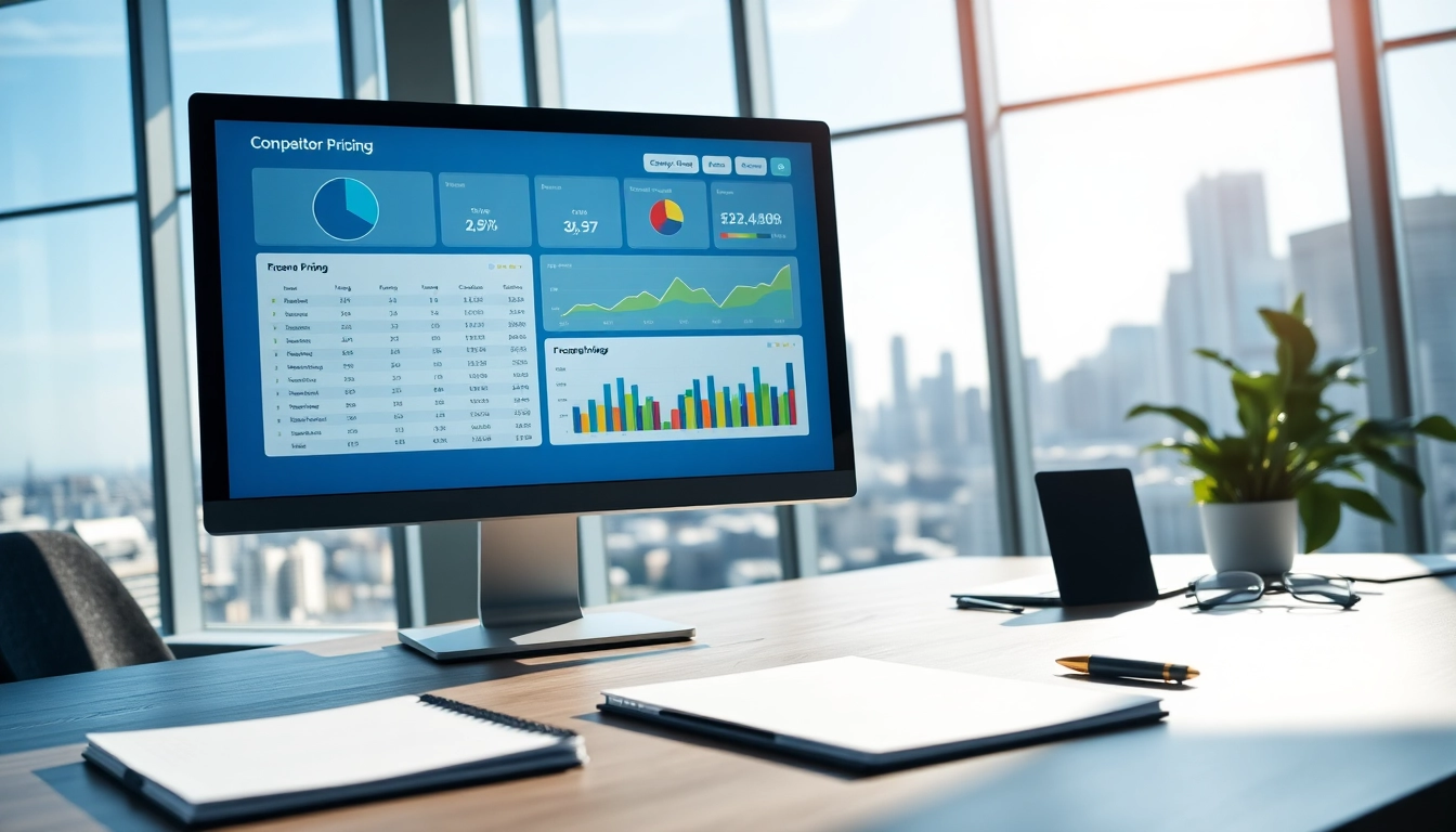 Analyze competitor pricing effectively with dynamic business analytics tools in an office.